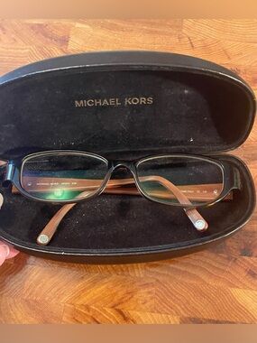 Michael Kors Vintage Women's Rectangular Glasses in Black and Brown